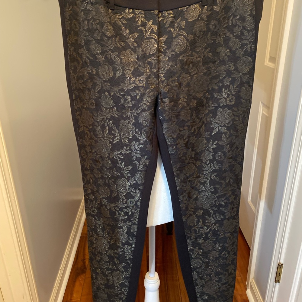 White House Black Market Elegant Jacquard Patterned Pants
